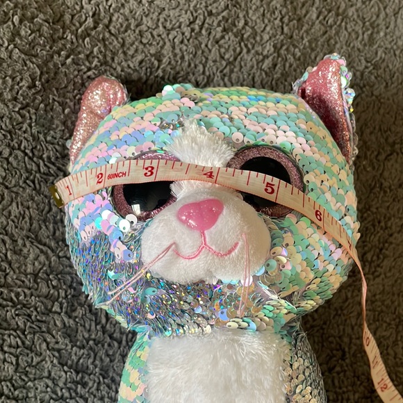 TY WHIMSY limited collection flippables sequin cat 2019 9” plush squish furry - Picture 11 of 13